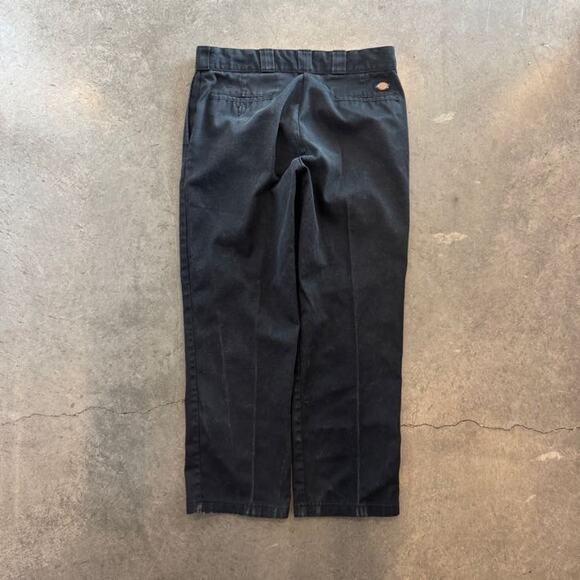 Vintage Y2K Dickies Flat Front Black Skateboarding Baggy Trouser Pants 32x29 - Picture 2 of 5